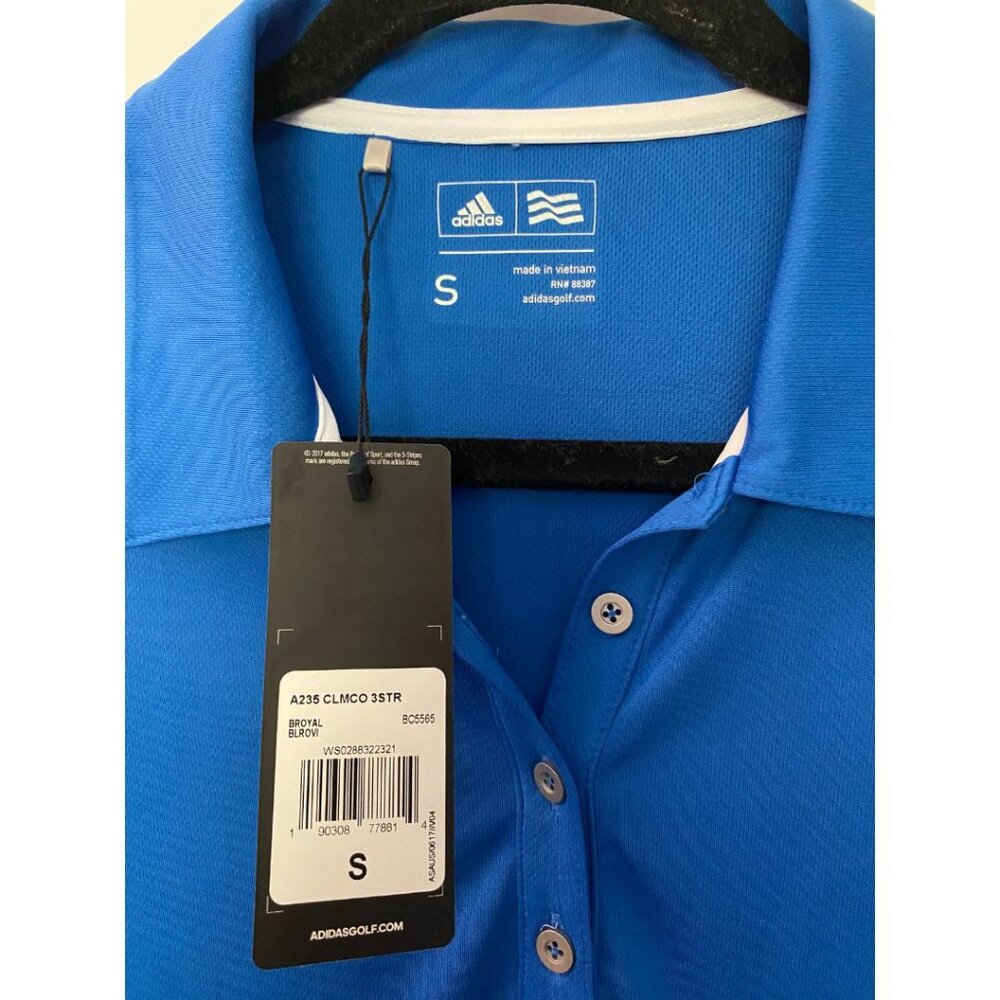 NWT Adidas Golf Women's 3-Stripes Shoulder Polo A235 -Bright Roy Size Small - Picture 3 of 6